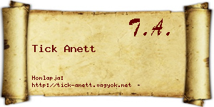 Tick Anett névjegykártya
